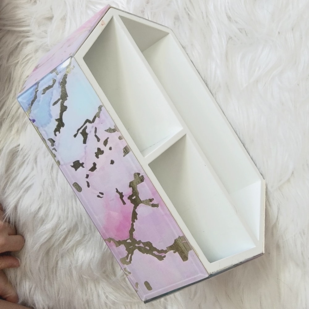 Marble organizer for makeup, papers, etc.
